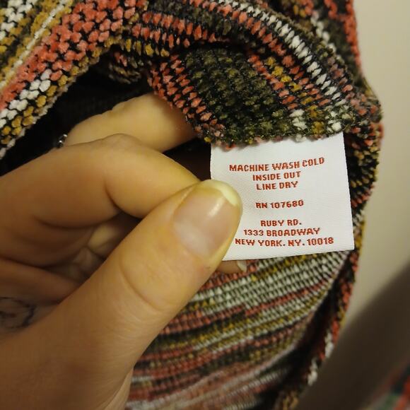 Women's Ruby Rd Colorful Artsy Mock Neck Boho Sweater XS - Picture 9 of 9